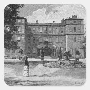 Marlborough Haus, vom Garten, 1863 Quadratischer Aufkleber