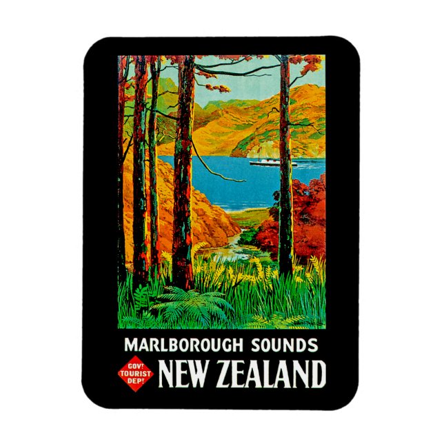Marlborough Sounds Neuseeland Magnet (Vertikal)