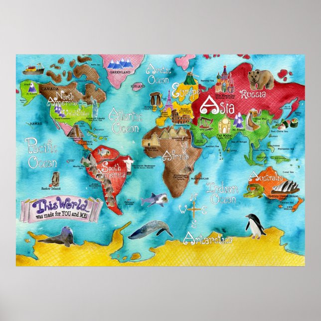 Marley Gasos "DIESE WELT..." Kinderkarte Poster (Vorne)