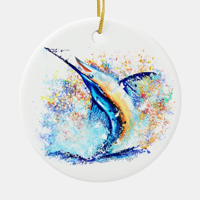 Marlin Christmas Impression Keramik Ornament (Vorne)