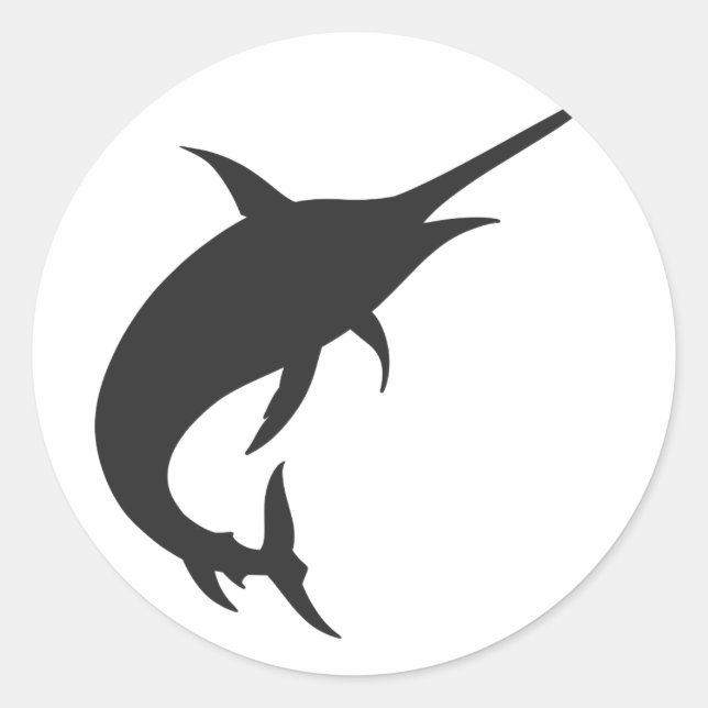 Marlin fish Silhouette - Farbe wählen Runder Aufkleber (Vorderseite)