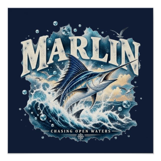MARLIN Fishing Ocean Adventure Poster (Vorderseite)