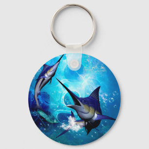 Marlin mit Blasen Schlüsselanhänger