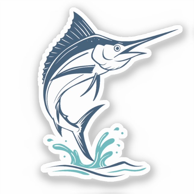 Marlin - Ocean Leaper - Flachkunst Aufkleber (Vorderseite)