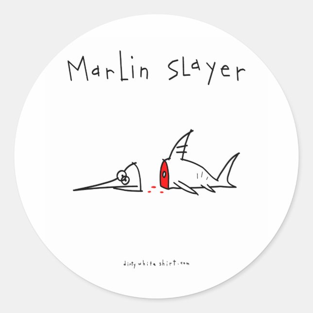 Marlin Slayer Runder Aufkleber (Vorderseite)
