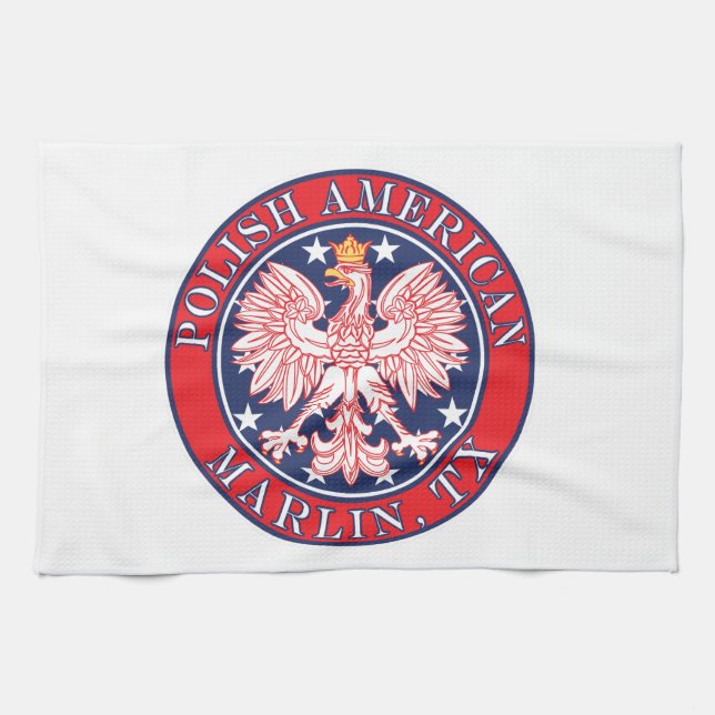Marlin Texas Polnischer Adler Geschirrtuch (Horizontal)