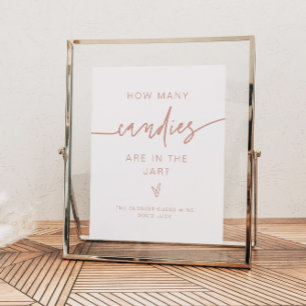 MARLO Blush Pink Wie viele Candies Baby Duschgame Poster
