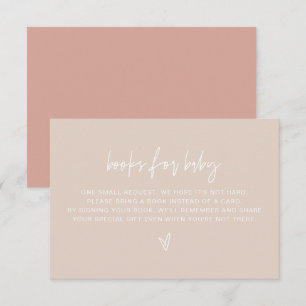 MARLO Bohemisch Blush Beige Bücher für die Babykar Einladung