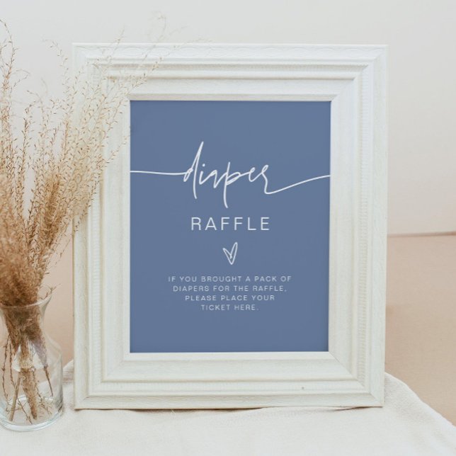 MARLO Bohemisch Dusty Blue Diaper Raffle Game Sign Poster (Von Creator hochgeladen)