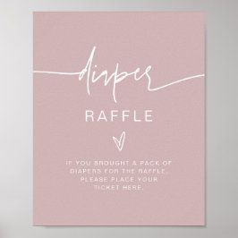 MARLO Bohemisch Dusty Rose Windeln Raffle Game Sig Poster
