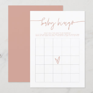 MARLO Boho Blush Baby shower rose Bingo Carte de j