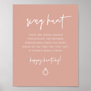 MARLO Boho Blush Ring Hunt Hochzeitsdusche Spiel P Poster