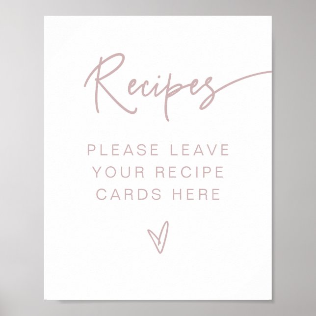 MARLO Boho Dusty Rose Rosa Brautparty Rezepte Poster (Vorne)
