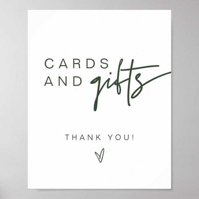 MARLO Boho Forest Green Pink Cards & Gifts Untersc Poster (Vorne)
