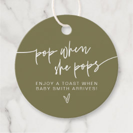 MARLO Boho Olive Green Pop, wenn sie Pop Dusche Geschenkanhänger