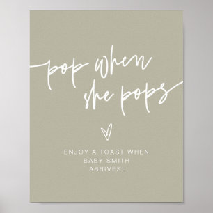 MARLO Boho Sage Green Pop, wenn sie Pop unterschre Poster
