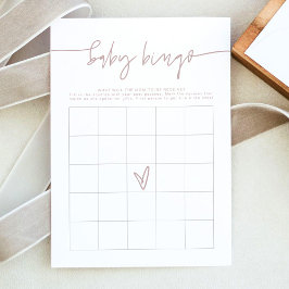 MARLO Dusty Rose Boho Babydusche Bingo Game Card Einladung
