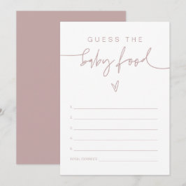 MARLO Dusty Rose Boho Raten Sie das Baby Food Game Einladung
