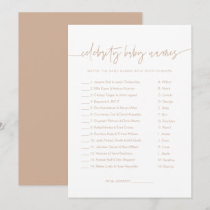 MARLO Earth Toned Boho Celebrity Baby Names Game Einladung