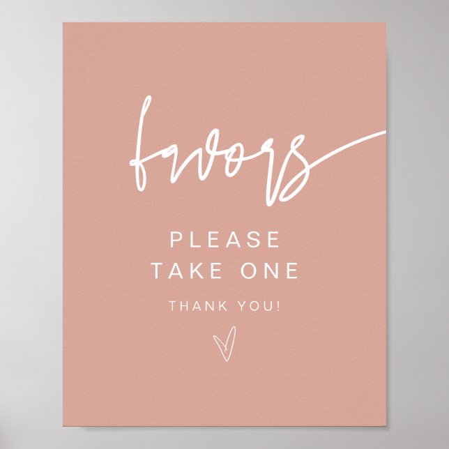 MARLO Modern Boho Blush Pink Favoriten Zeichen Poster (Vorne)