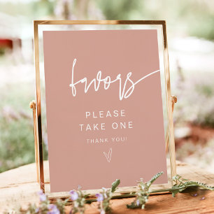 MARLO Modern Boho Blush Pink Favoriten Zeichen Poster