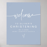 MARLO Modern Boho Dusty Blue Christening Willkomme