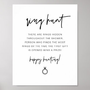 MARLO Modern Boho Ring Hunt Brautparty-Spiel  Po Poster