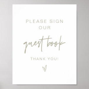 MARLO Modern Boho Sage Green Guestbook Zeichen Poster