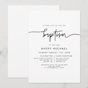 MARLO Modern Bold Contemporary Baptism Invitation