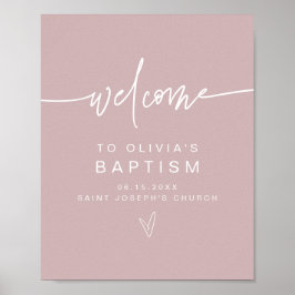 MARLO Moderne Boho Dusty Rose Taufe Willkommen Poster