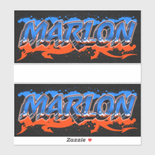 Marlon Prénom Nom Graffiti Autocollants Autocollan