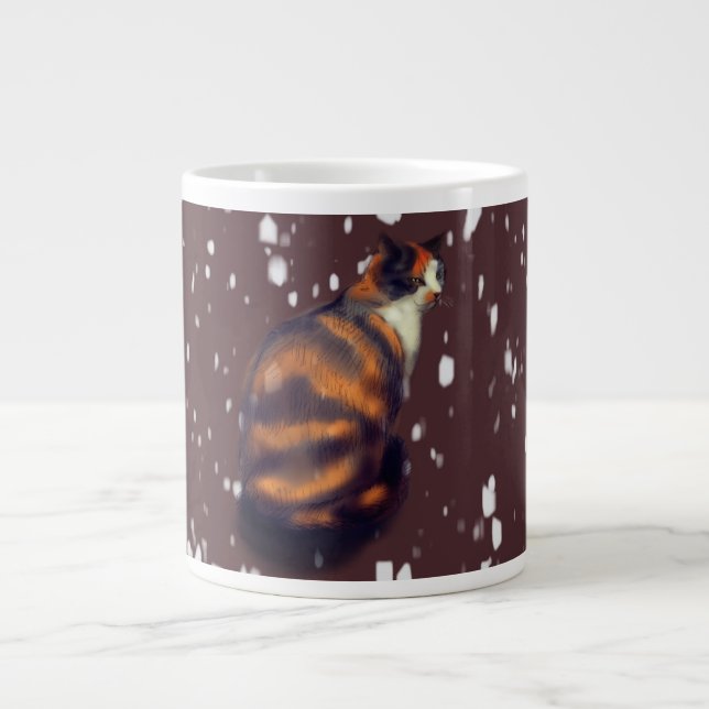 Marmalade cat in der schneeriesigen Tasse (Vorderseite)