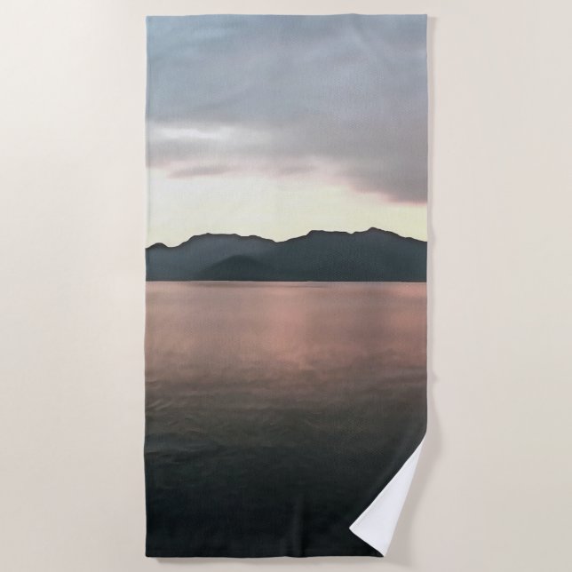 Marmaris Bay Küstenlandschaft künstlerisches Meer Strandtuch (Vorderseite)