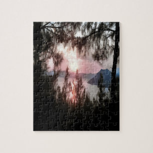 Marmaris Sunset Gerahmt von Palmen Bäumen Landscha