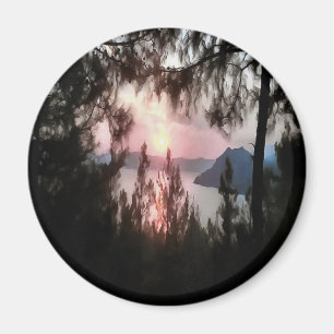 Marmaris Sunset Gerahmt von Palmen Bäumen Landscha Magnet