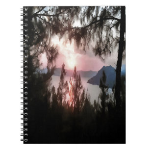 Marmaris Sunset Gerahmt von Palmen Bäumen Landscha Notizblock