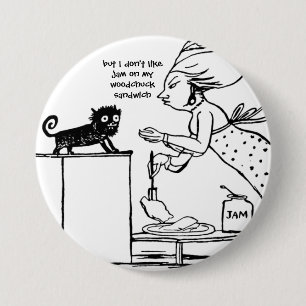 Marmelade auf einem Waldmurmeltier-Sandwich Katzen Button