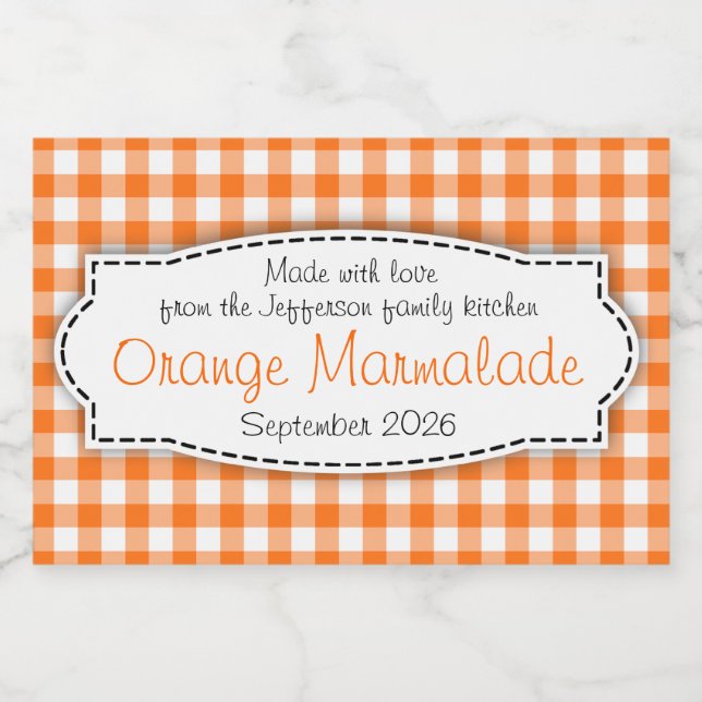 Marmelade d'orange en vichy étiquette de cuisine (Étiquettes simples)