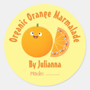 Marmelade d'orange joli dessin animé étiquette