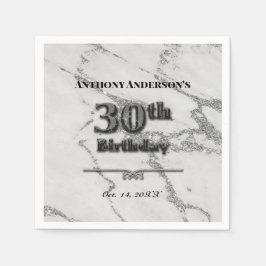 Marmor 30. Geburtstags-Party Serviette