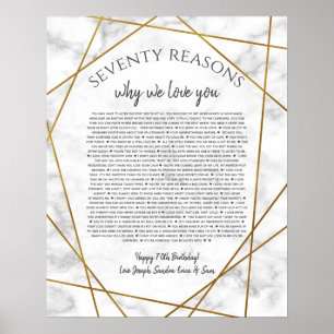 Marmor 70 Gründe, warum ich Sie Liebe Poster