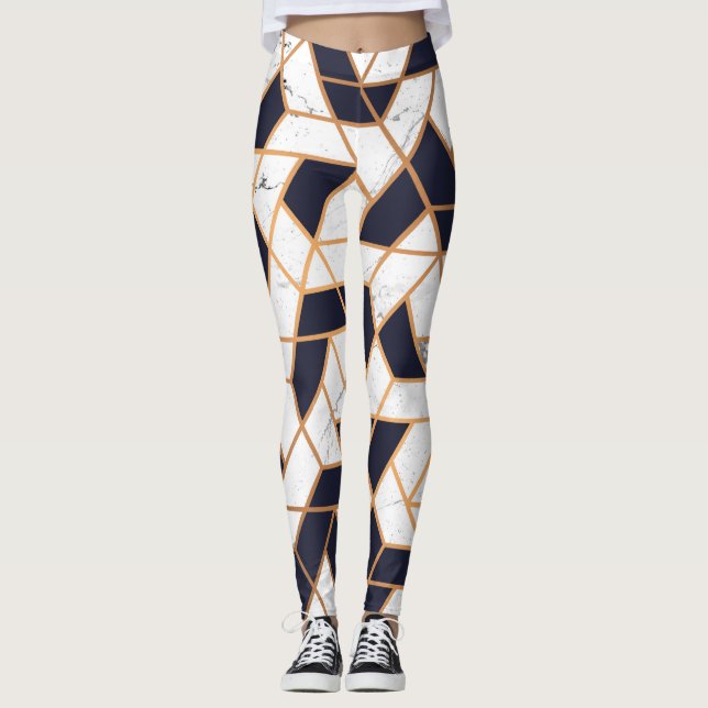 Marmor Abstrakt Mosaik Leggings (Vorderseite)