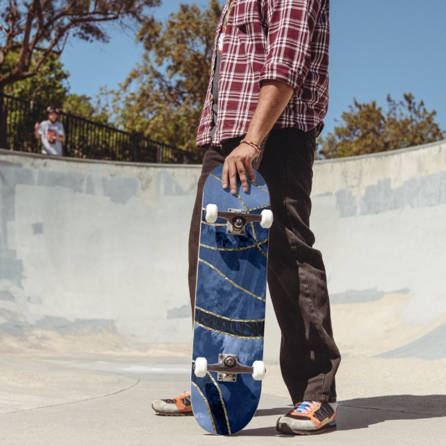 Marmor Achat Gold Glam 10 - Landschaft Skateboard (Außenbereich 2)