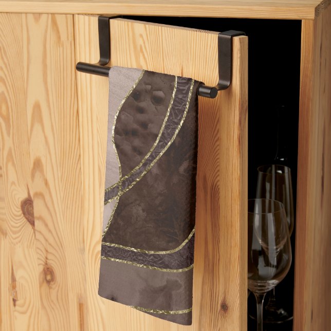 Marmor Achat Gold Glam 4 - Landschaft Geschirrtuch (Drittel gefaltet)