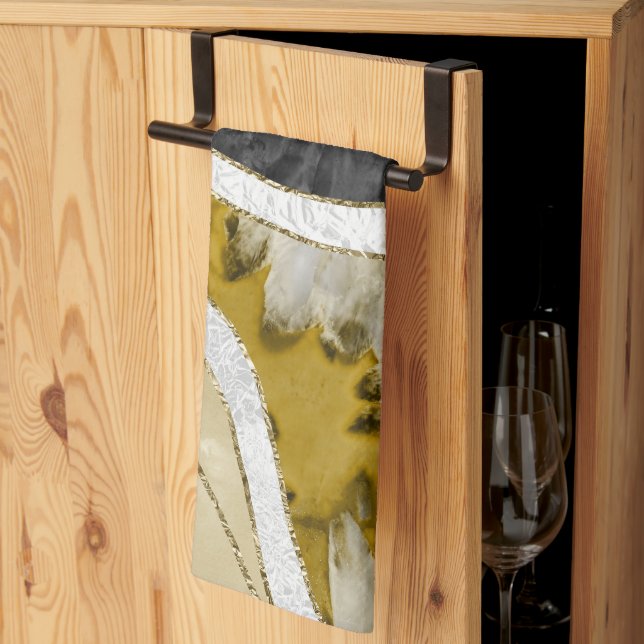 Marmor Achat Gold Glam 7 Geschirrtuch (Drittel gefaltet)