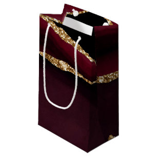 Marmor Agate Chic Black Lila Gold Glitzer Kleine Geschenktüte