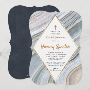 Marmor Agate Gold Erste Heilige Kommune Einladung