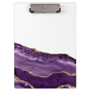 Marmor Agate Golden Glitzer Akzent Chic Glam Klemmbrett