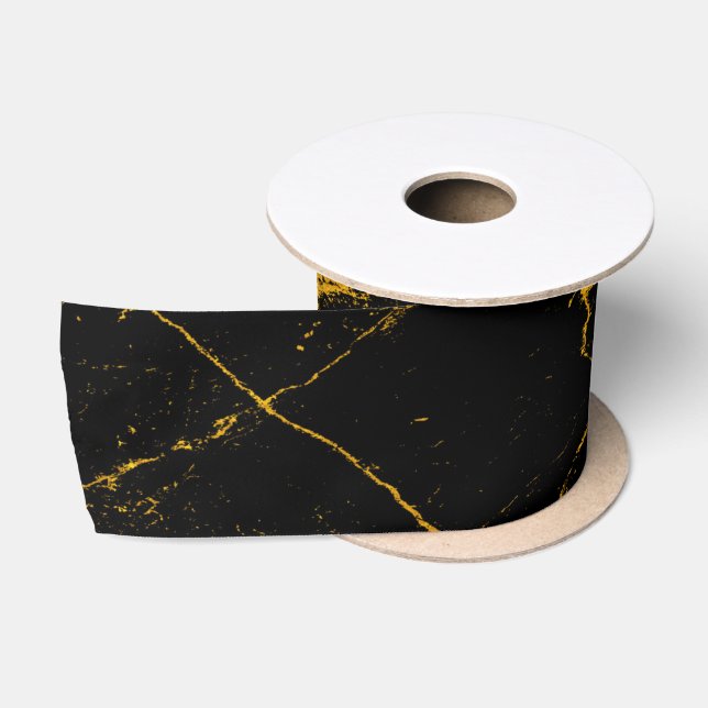 Marmor Agate Texture Gold Venen Satinband (Spule)