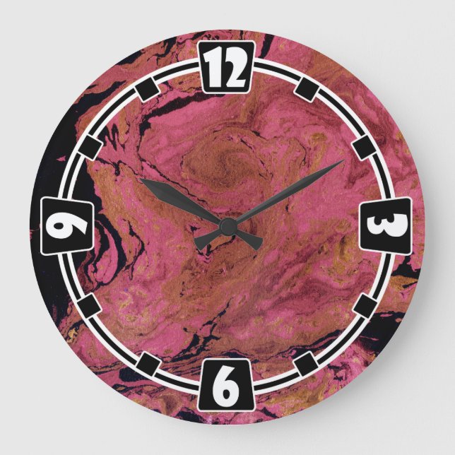 Marmor, Aquarell Große Wanduhr (Vorderseite)
